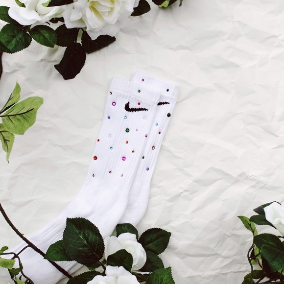 Nike Other - SOLD: Custom Nike Bedazzled Crew Socks